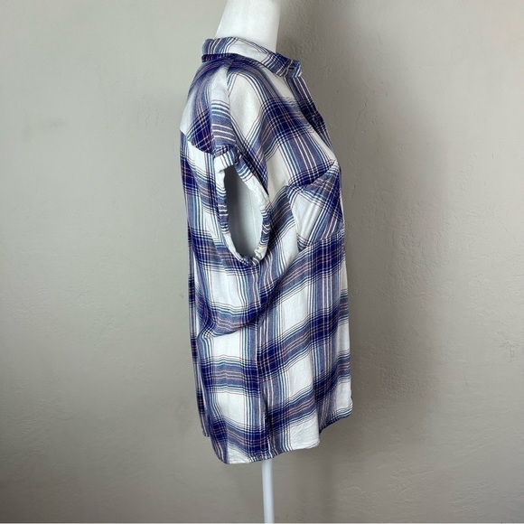 Rails White Plaid Flannel Sleeveless Button Down Shirt Women's Size Extra Small‎ - Picture 3 of 16